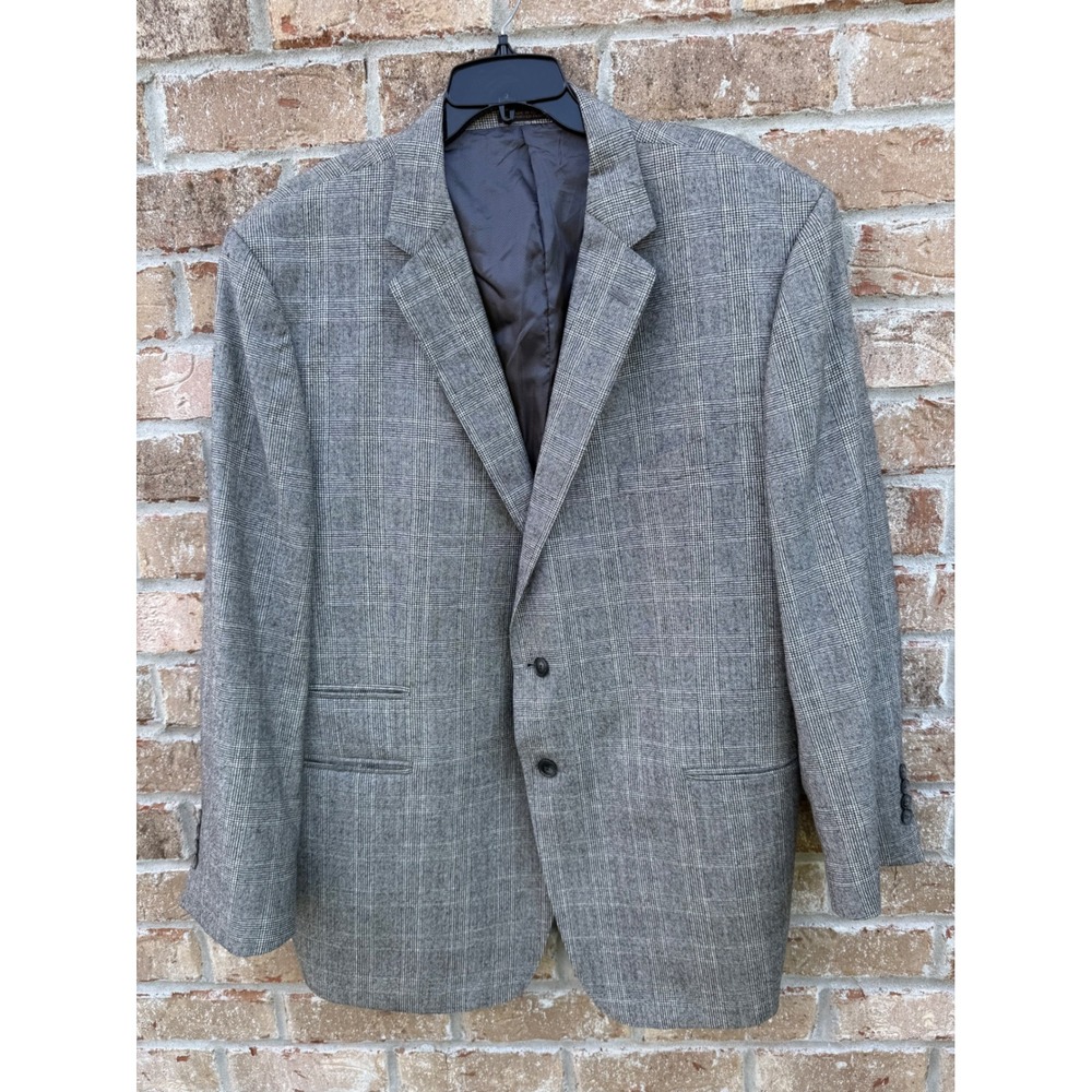 Jos. A. Bank Reserve Mens 50R Grey Glen Plaid Blazer Sport Coat Traditional Fit